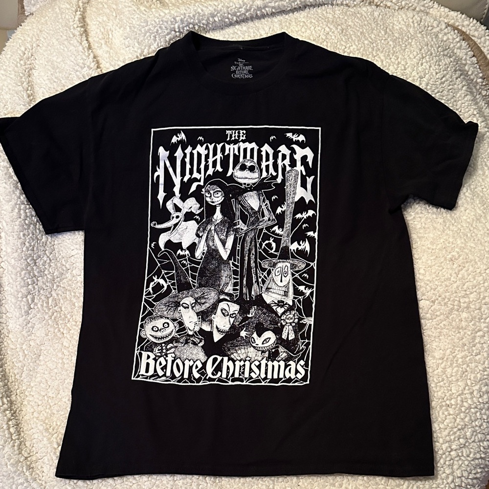 Disney Black The Nightmare Before Christmas White Graphic Tee
